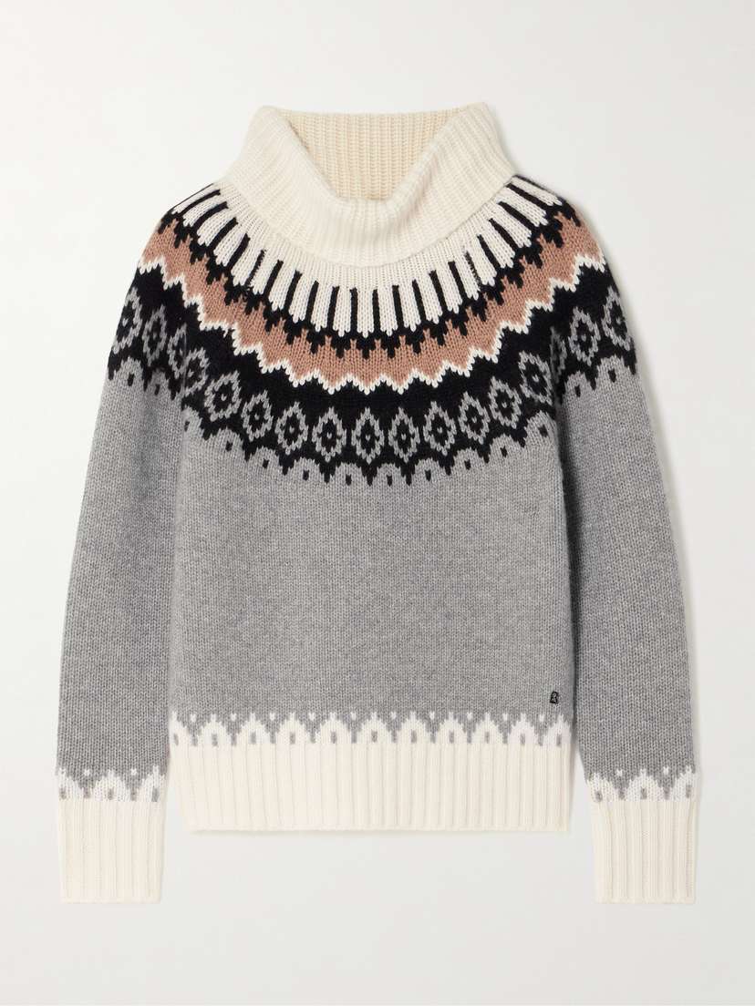 Bogner Ingrid Fair Isle Cashmere Turtleneck Sweater