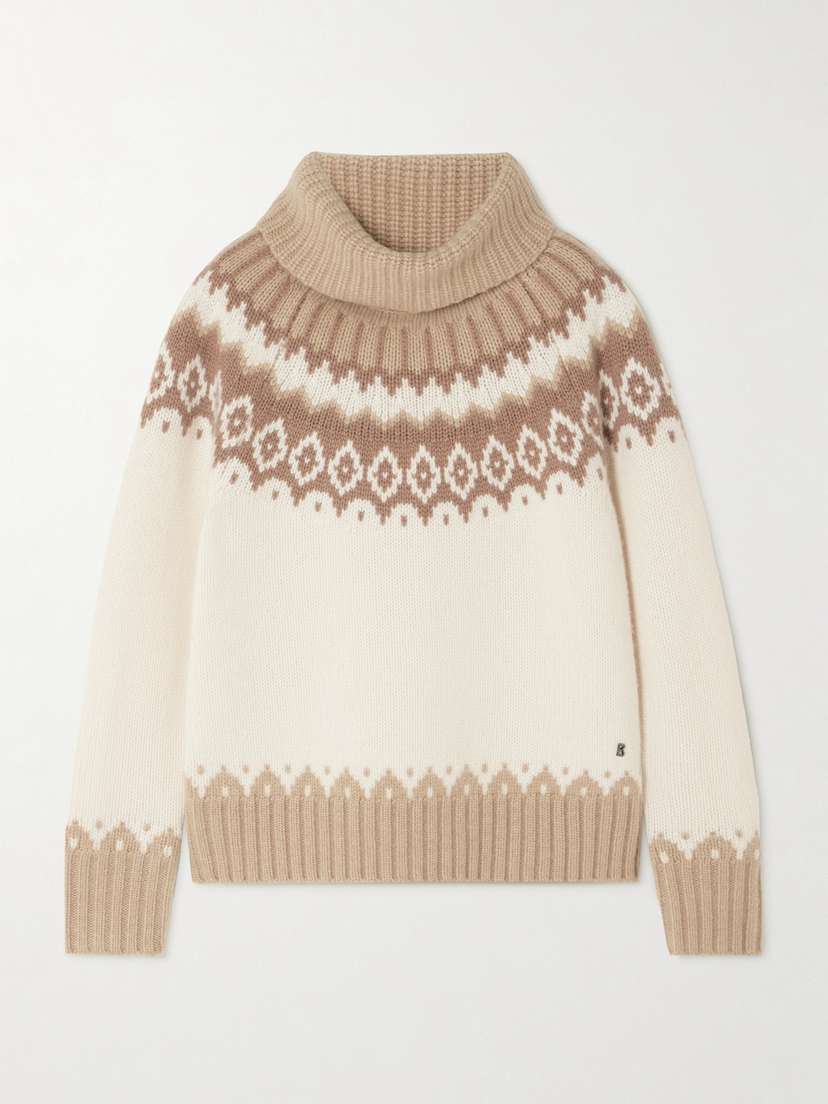 Bogner Ingrid Fair Isle Cashmere Turtleneck Sweater