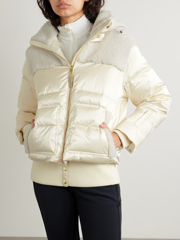 BOGNER Dia hooded shearling-trimmed quilted down ski jacket