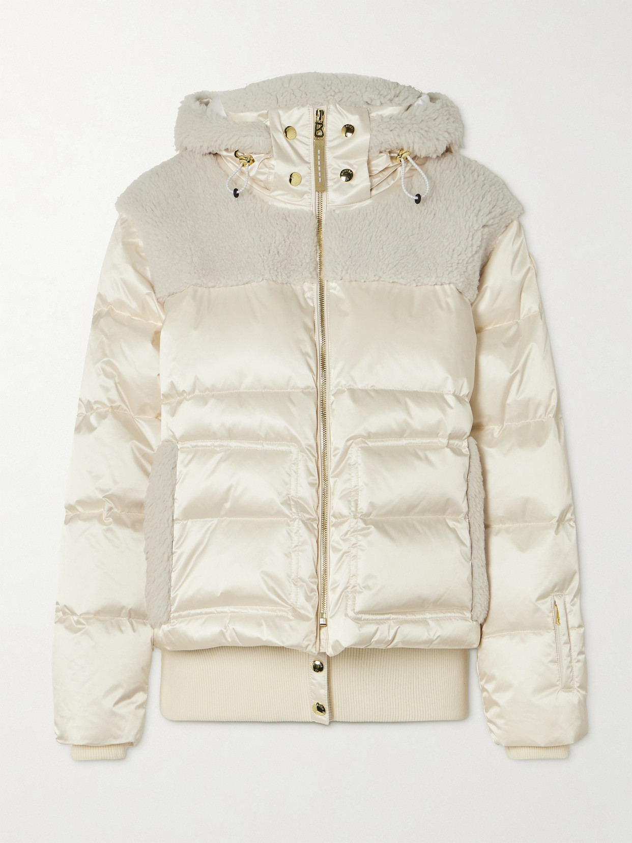 BOGNER - Dia Hooded Shearling-trimmed Quilted Down Ski Jacket - Cream