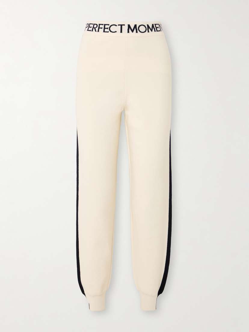 Perfect Moment La Tour Intarsia Wool-blend Tapered Track Pants