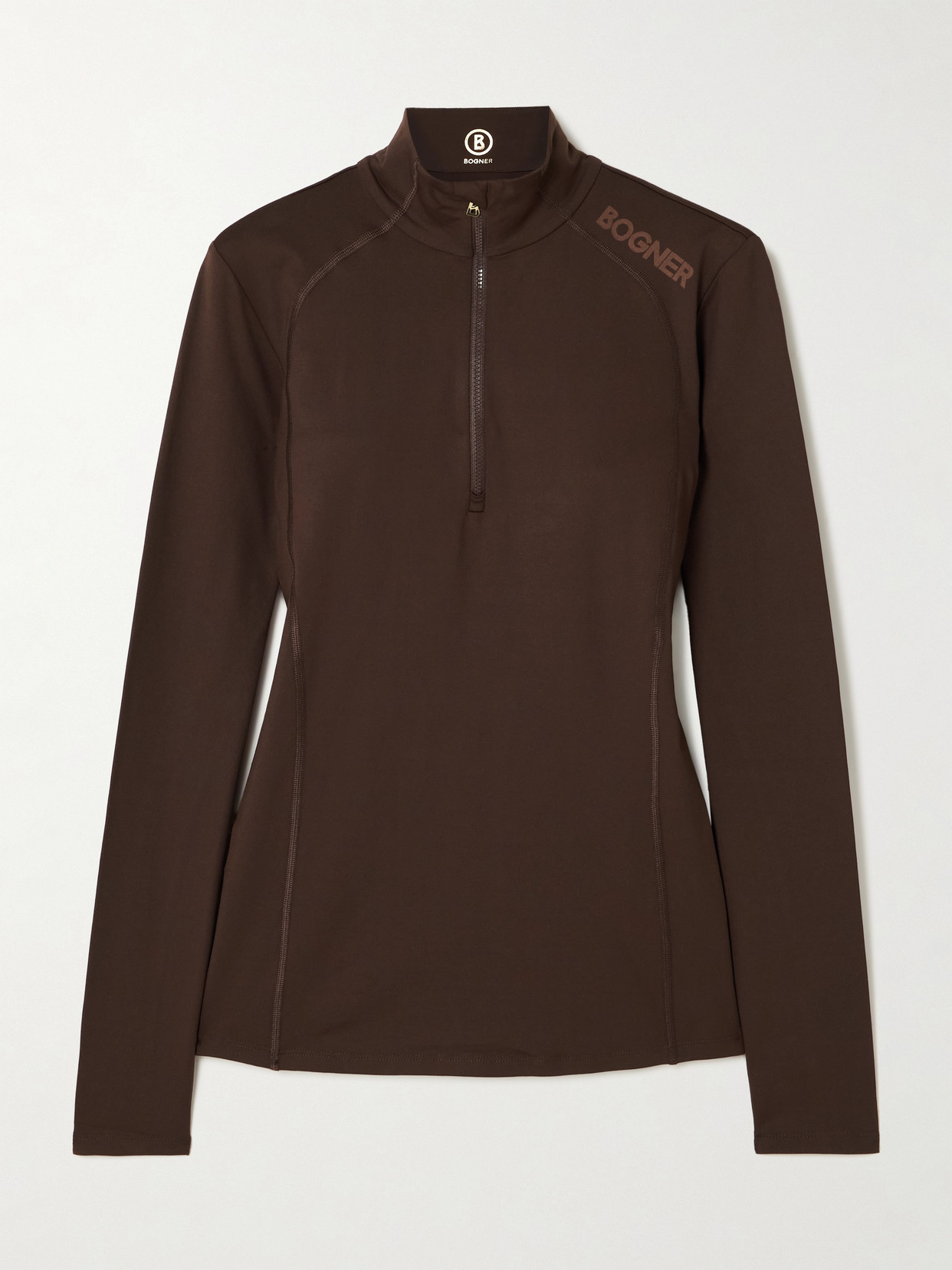 Bogner Medita Stretch-jersey Turtleneck Top In Brown