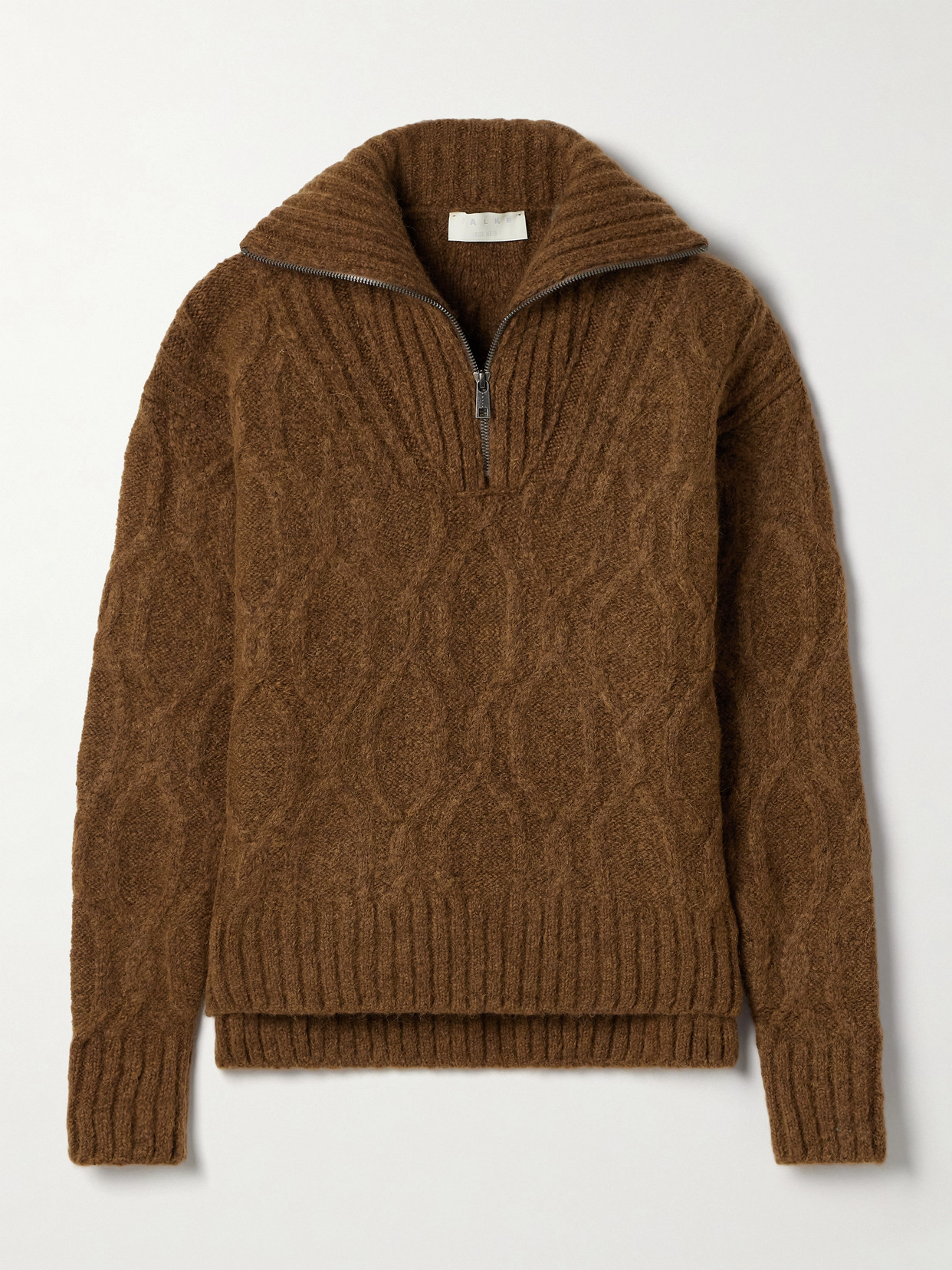Falke Troyer Cable-knit Wool-blend Sweater In Brown