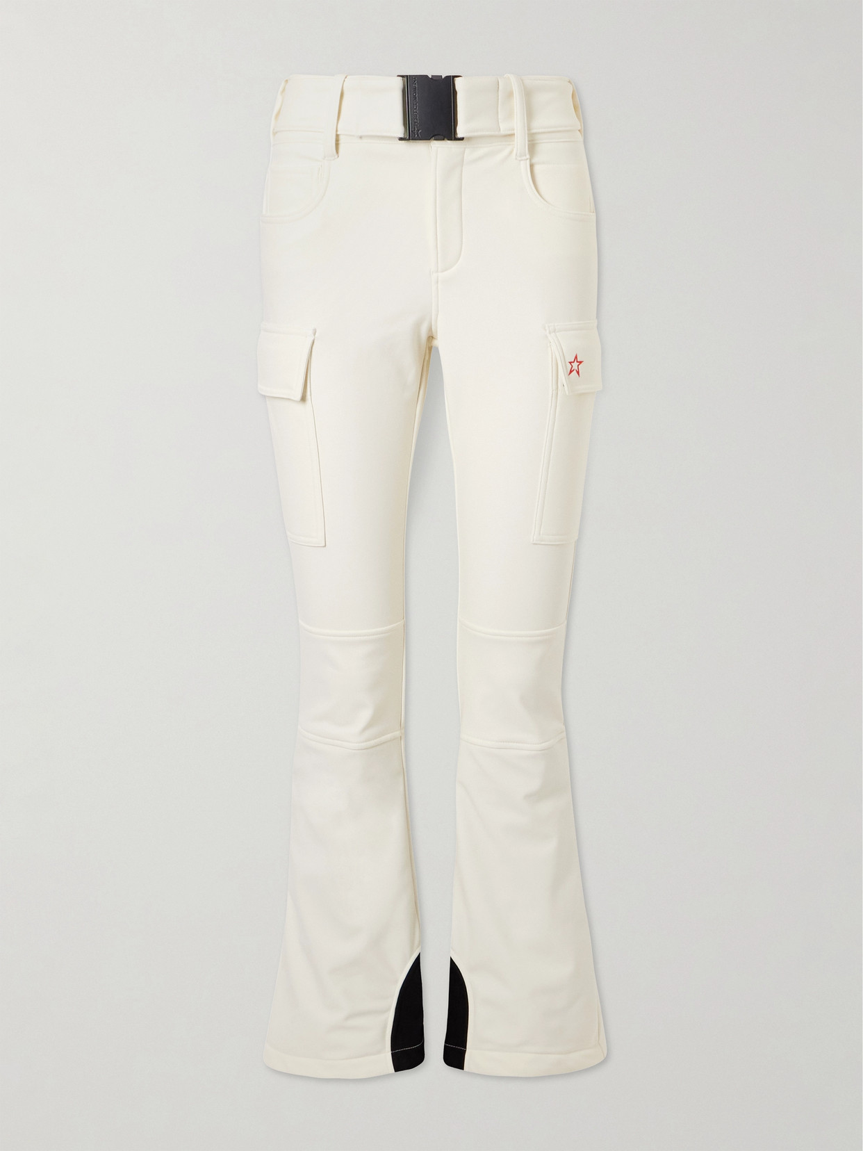 Perfect Moment Belted Flared Ski Pants In White