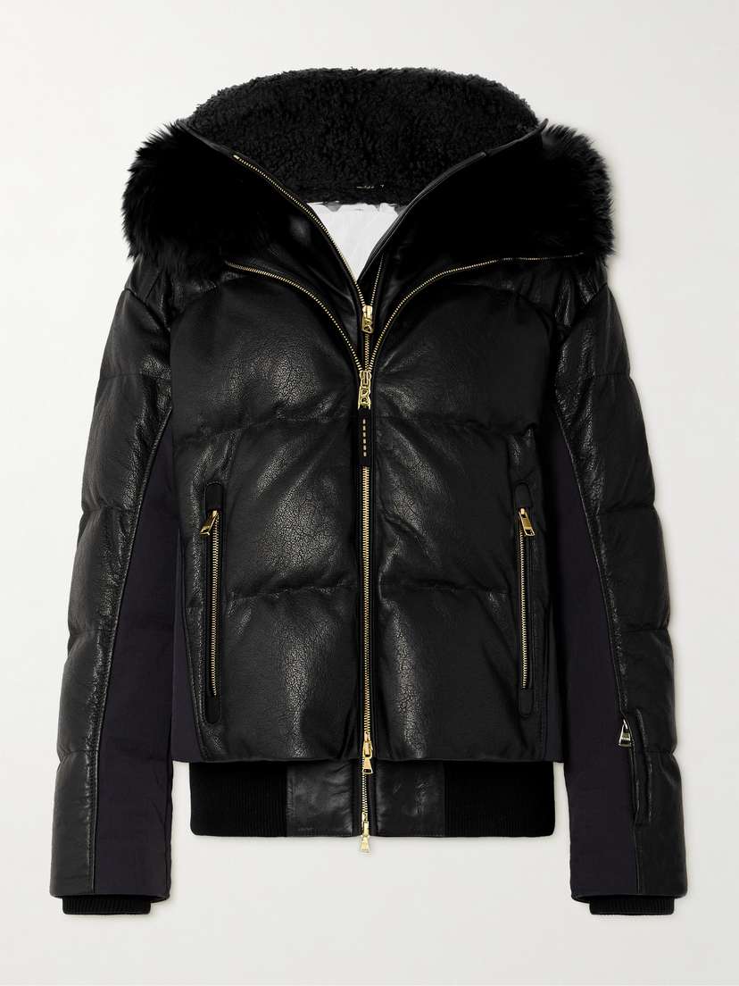 Bogner Melia Hooded Layered Quilted Leather And Shearling Down Ski Jacket