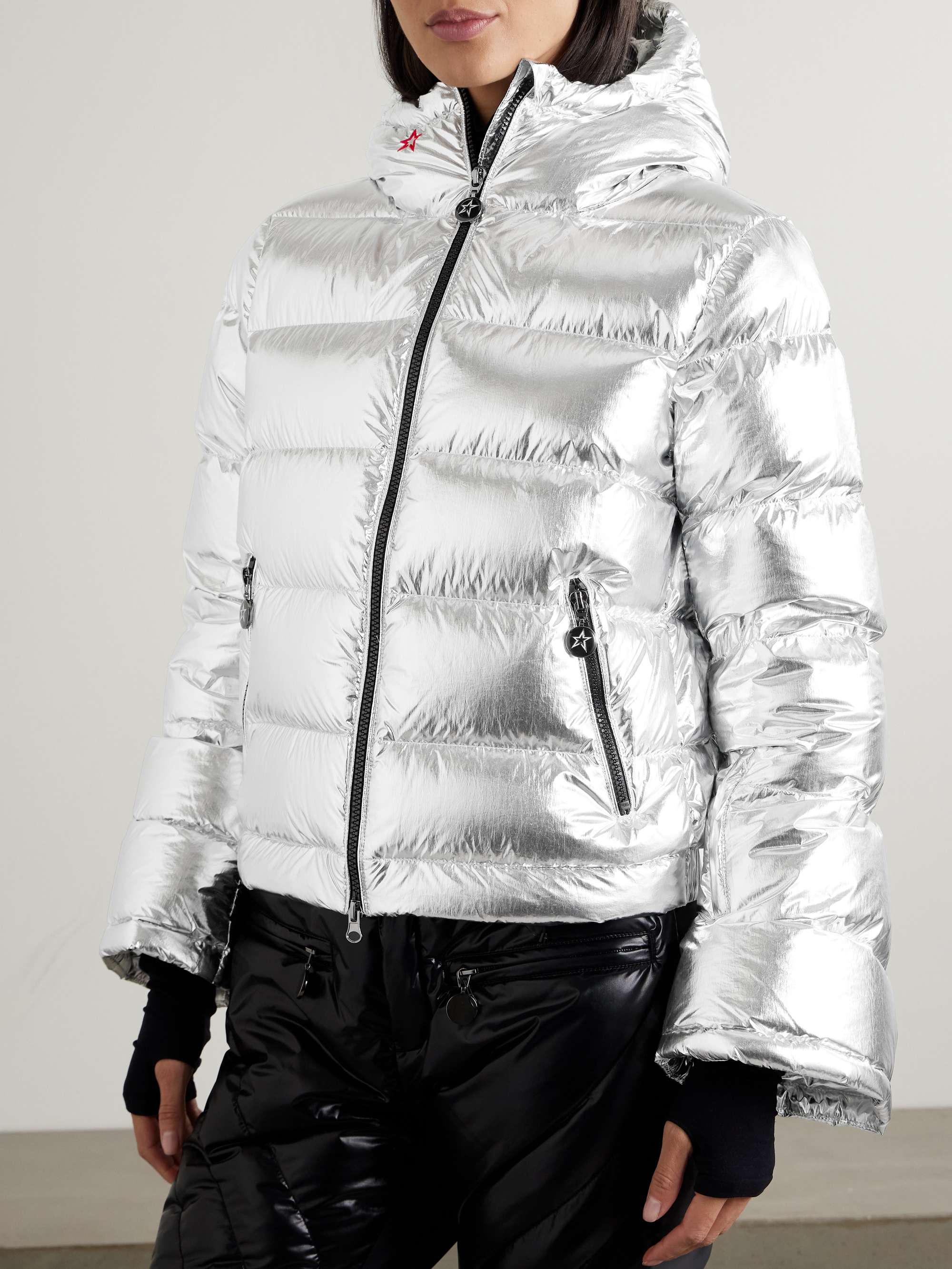 PERFECT MOMENT Hooded metallic down ski jacket | NET-A-PORTER