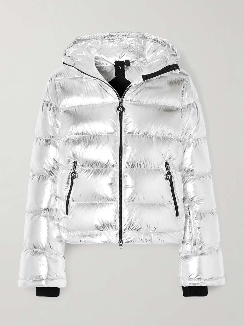 Perfect Moment Hooded Metallic Down Ski Jacket