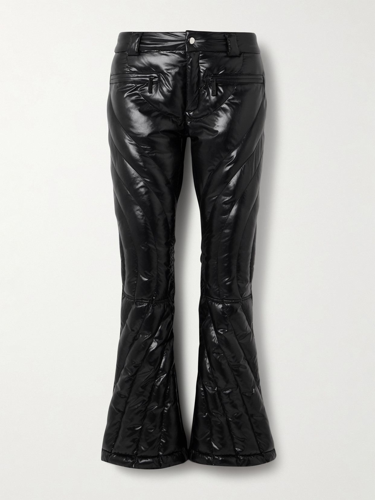 Perfect Moment Women's Mid-rise Carving Ski Pant, Ski Pants, Black Liquid, Xl In Black