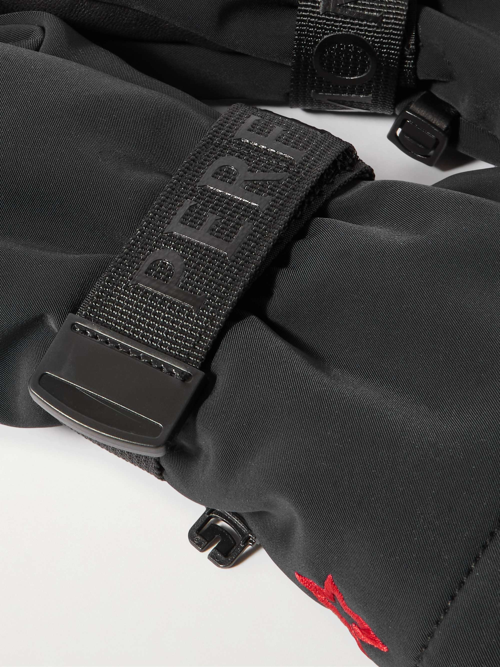 PERFECT MOMENT Davos two-tone padded shell and leather mittens