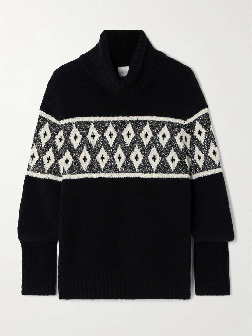 Bogner Uda Sequin-embellished Jacquard-knit Wool-blend Turtleneck Sweater