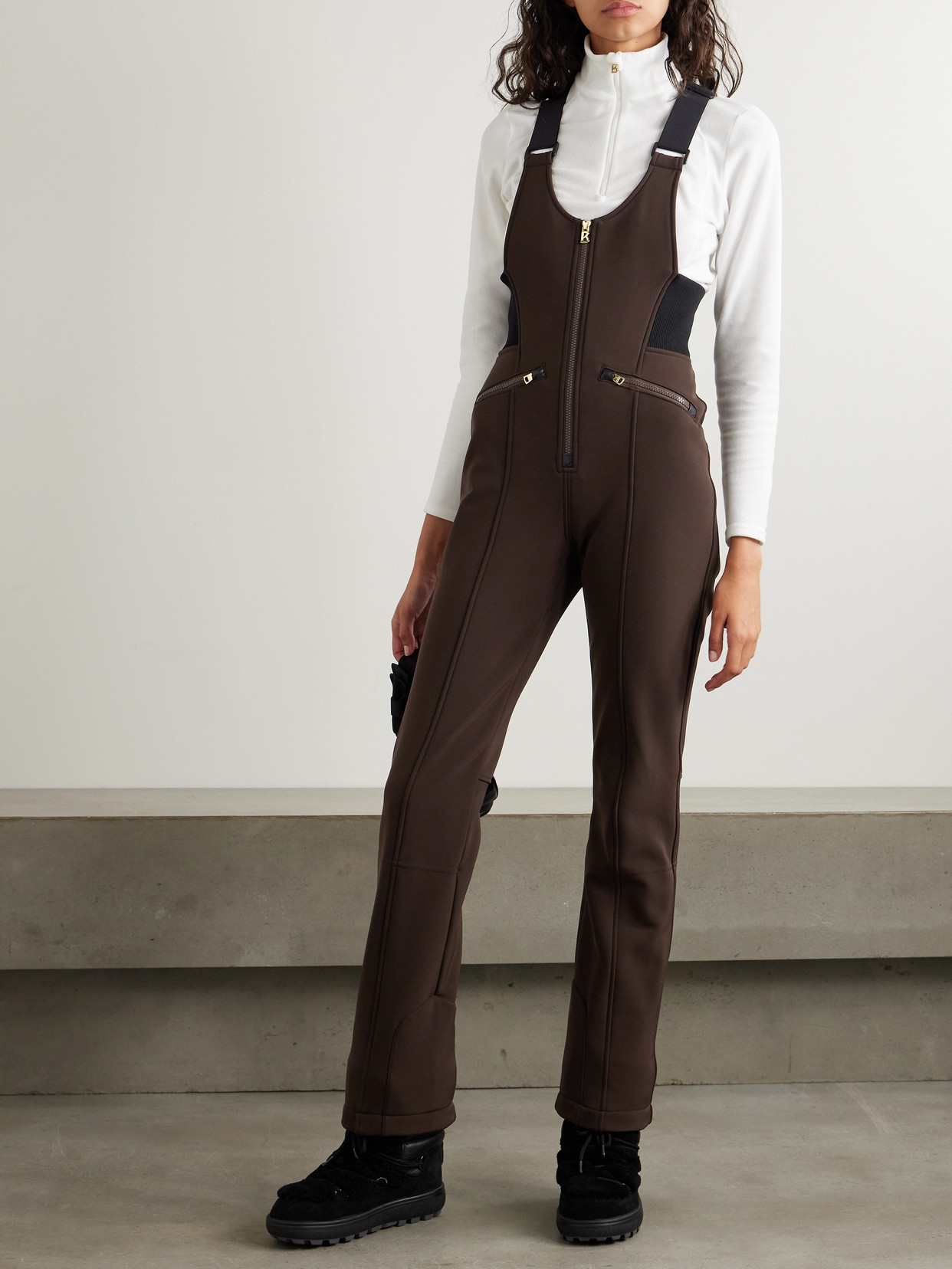 Bogner Cari Stretch-shell Ski Salopettes In Brown