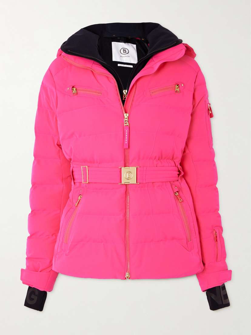 Bogner Ellya Layered Belted Quilted Ski Jacket