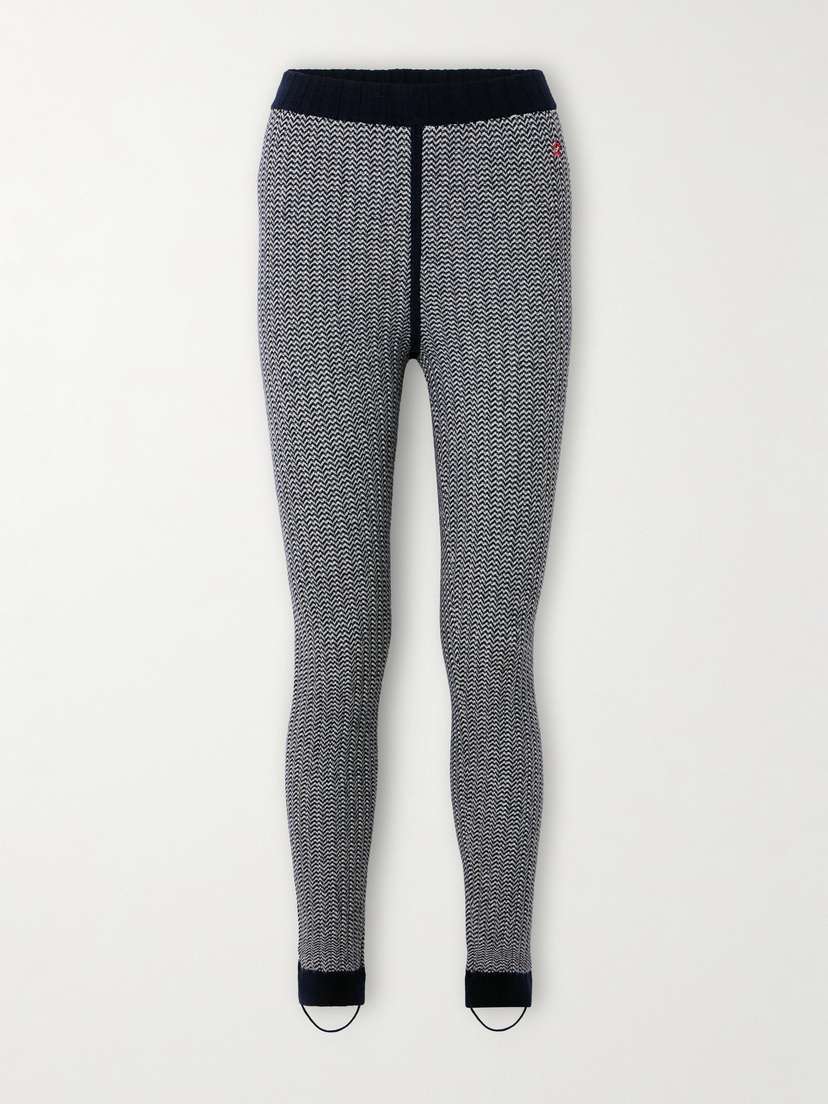 Perfect Moment Jazzy Ribbed Striped Wool And Cashmere-blend Leggings