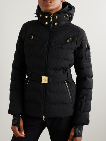 BOGNER Ellya hooded belted quilted ski jacket