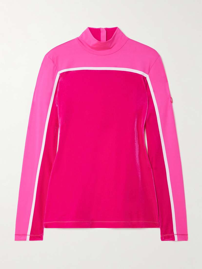 Bogner Milu Stretch-velour And Shell Turtleneck Top