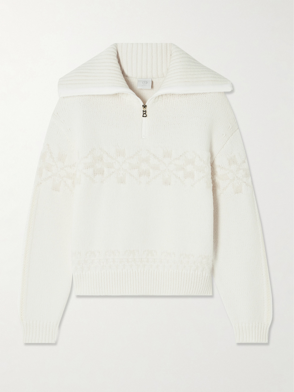 Bogner Elana Fair Isle Wool-blend Sweater In Off-white