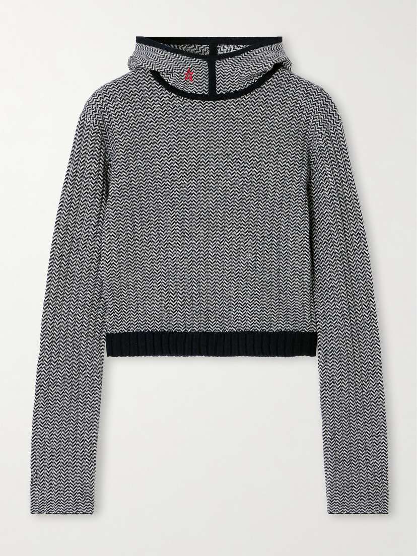 Perfect Moment Jazzy Jacquard-knit Wool And Cashmere-blend Hoodie