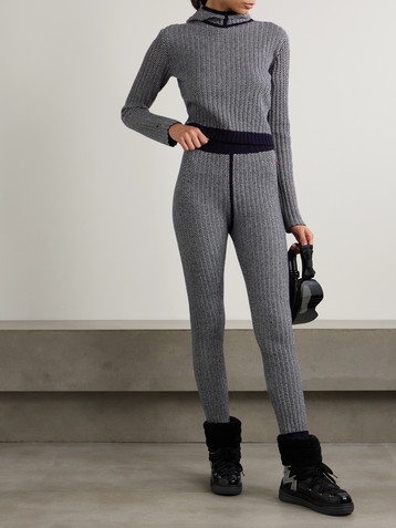 PERFECT MOMENT Jazzy jacquard-knit wool and cashmere-blend hoodie
