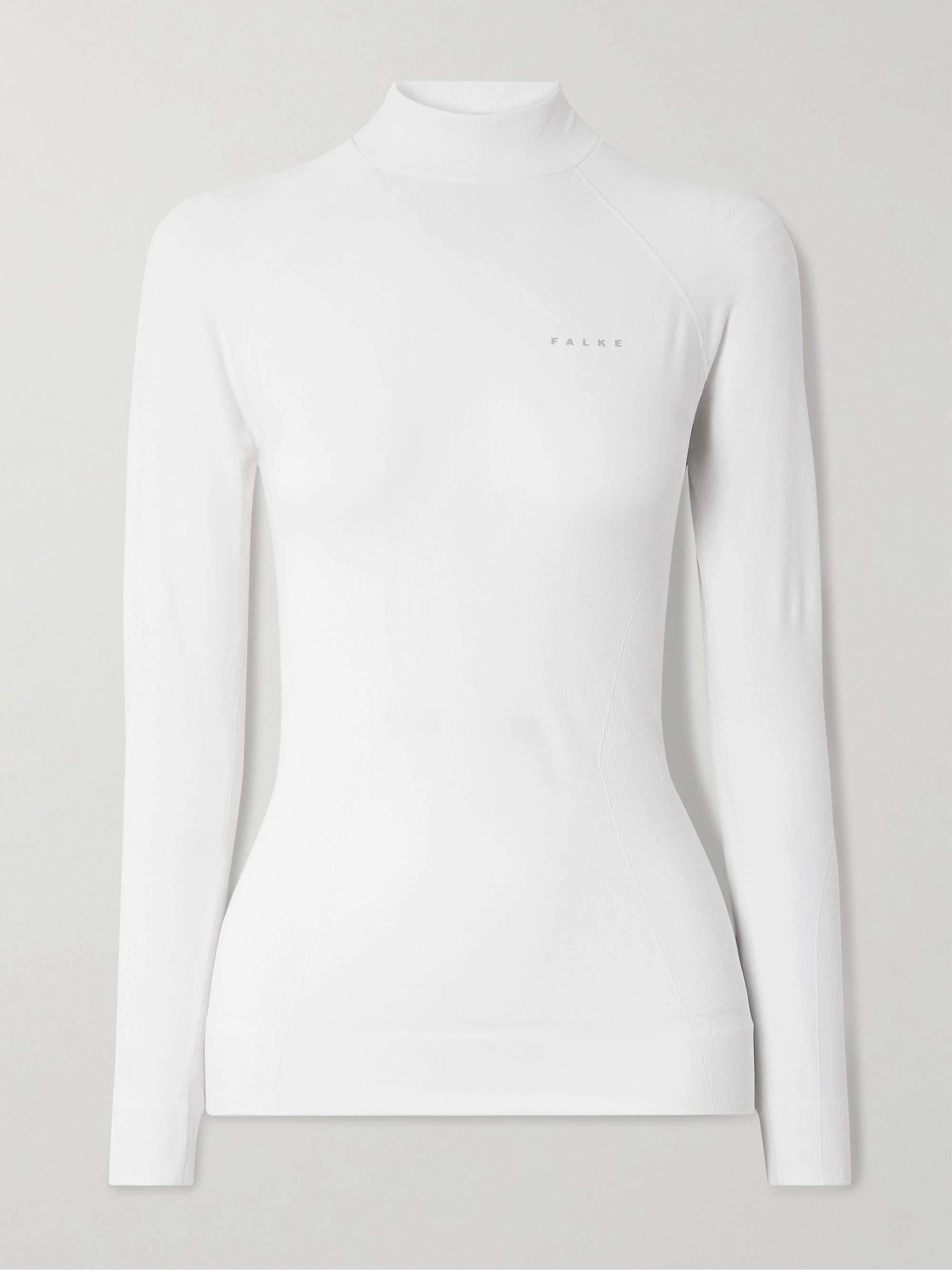 Maximum Warm stretch jersey turtleneck top white x small
