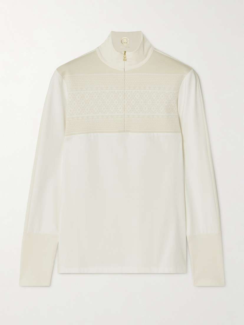 Bogner Elissa Intarsia Knit-trimmed Stretch-jersey Base Layer