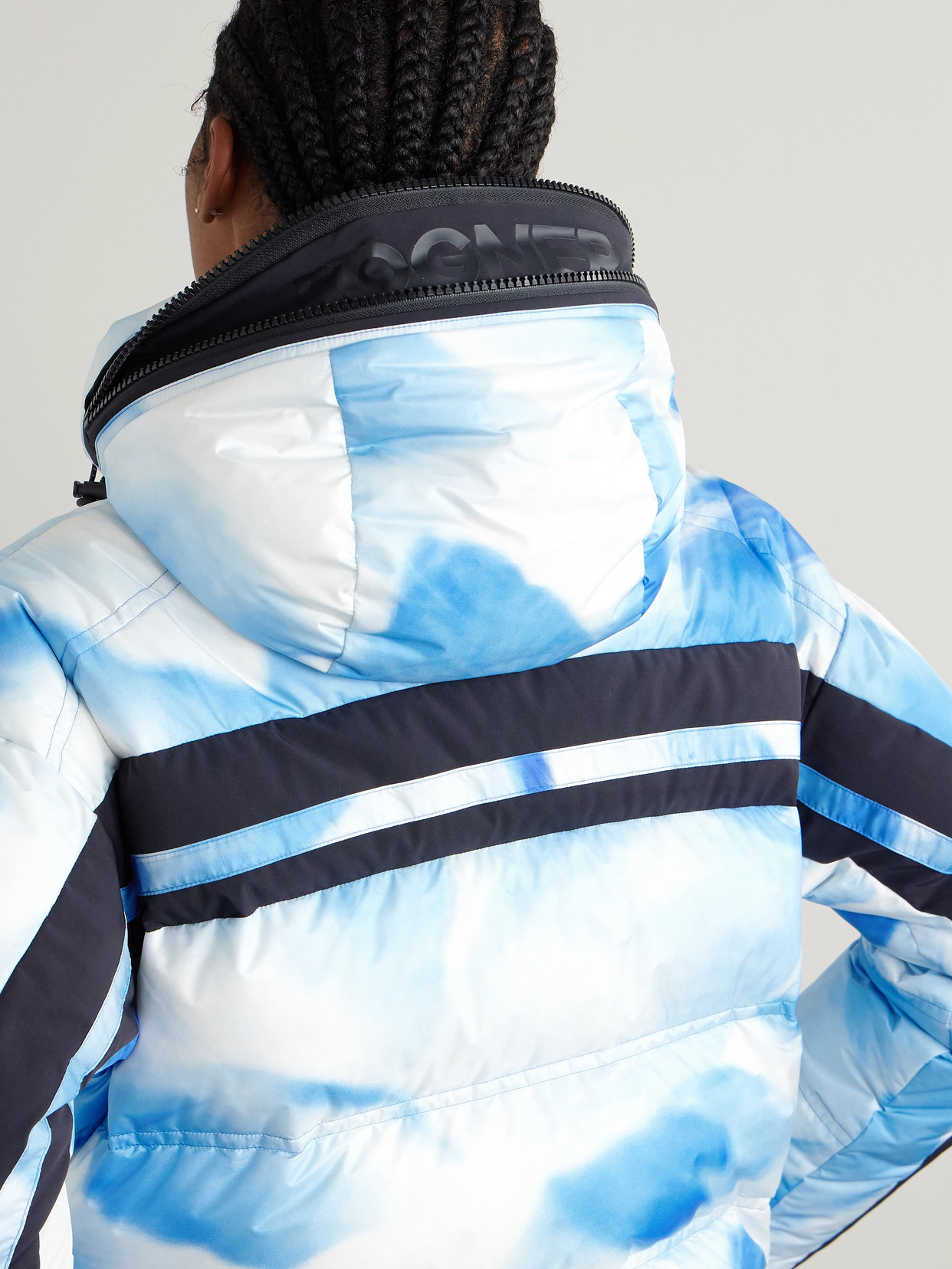 Kelly Hooded Printed Quilted Ski Jacket