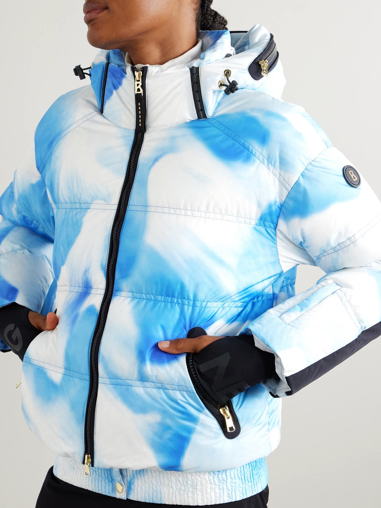 Kelly Hooded Printed Quilted Ski Jacket