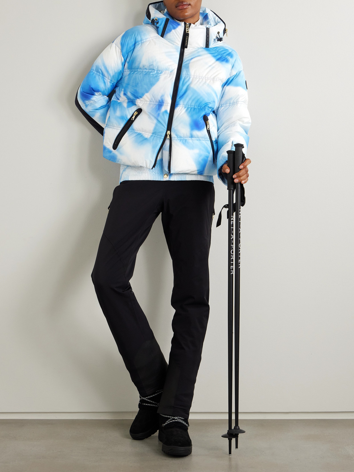 Kelly Hooded Printed Quilted Ski Jacket