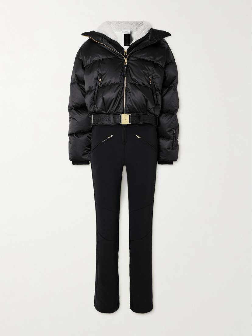 Bogner Aya Convertible Hooded Belted Quilted Recycled Down Ski Suit