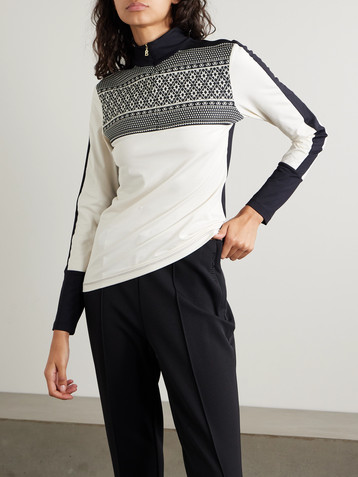 BOGNER Elissa intarsia knit-trimmed stretch-jersey base layer