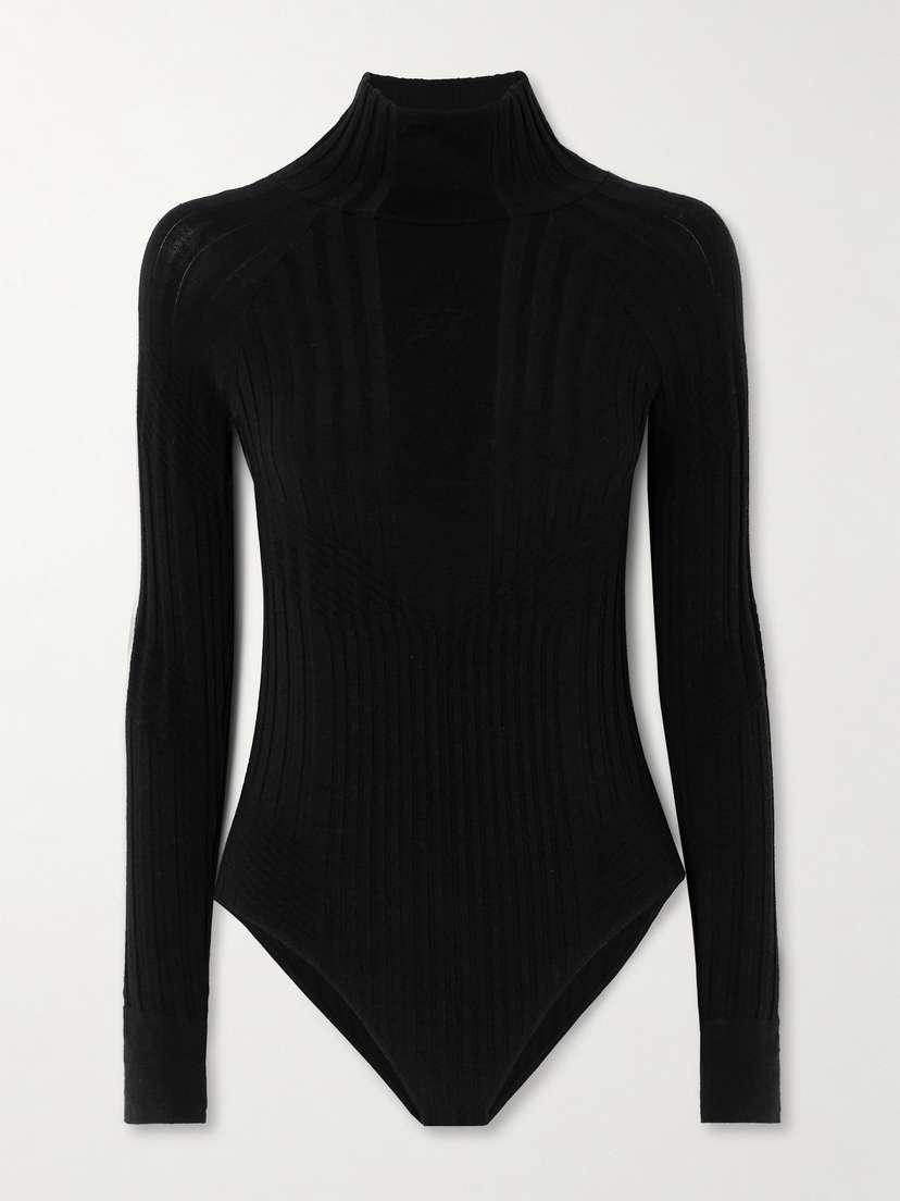 Perfect Moment Ribbed Stretch-knit Bodysuit