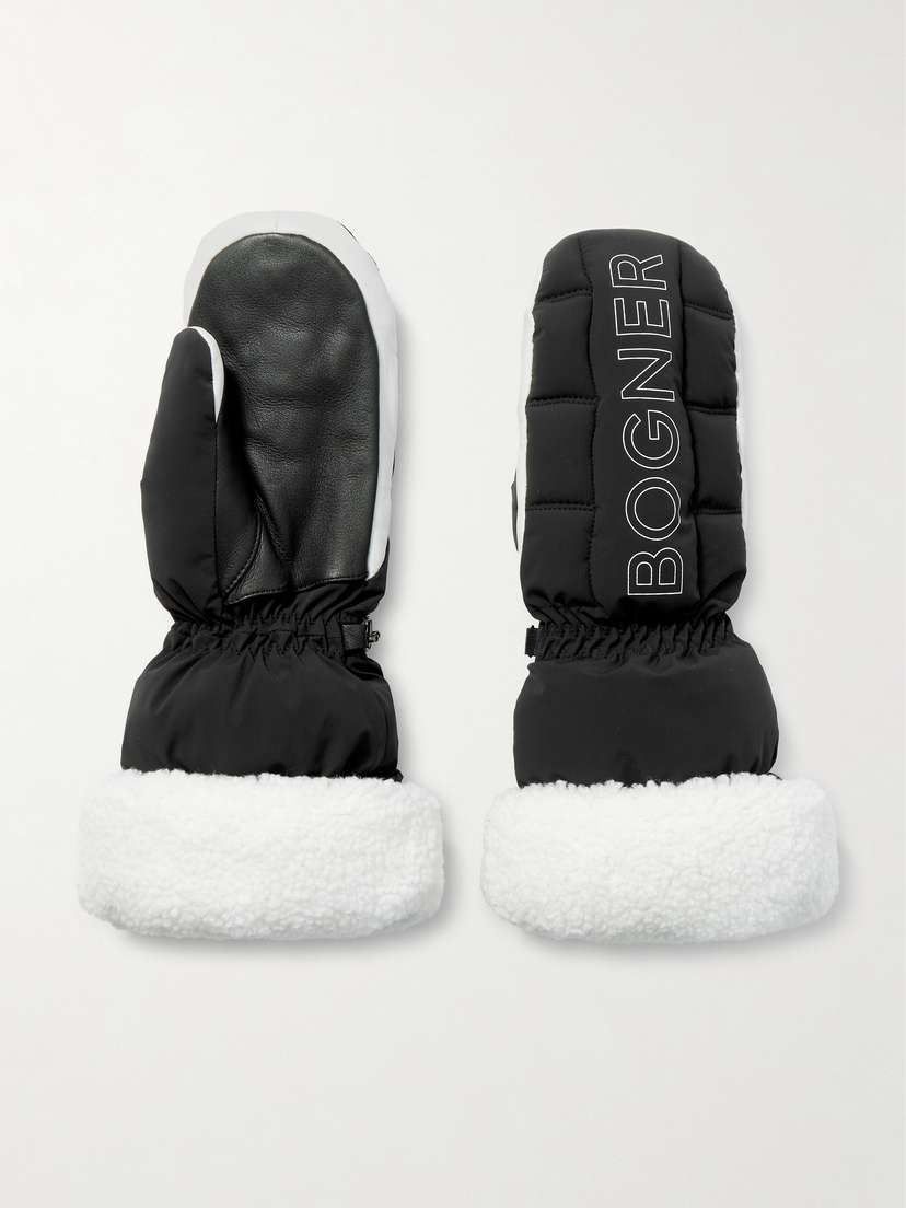 Bogner Sabina Padded Shell And Shearling Ski Mittens