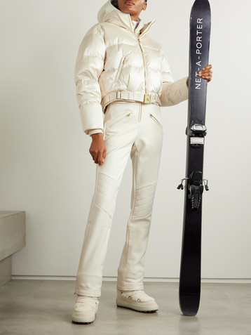 BOGNER Aya hooded belted quilted recycled down ski suit