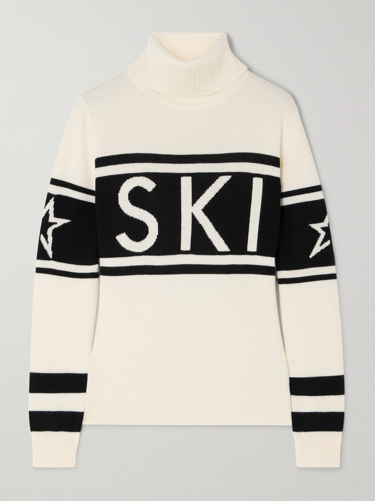 Perfect Moment Schild Ski-intarsia Roll-neck Merino Sweater In White