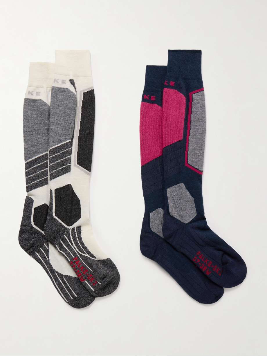 FALKE ERGONOMIC SPORT SYSTEM SK2 提花针织滑雪袜子（两双装） | NET-A-PORTER
