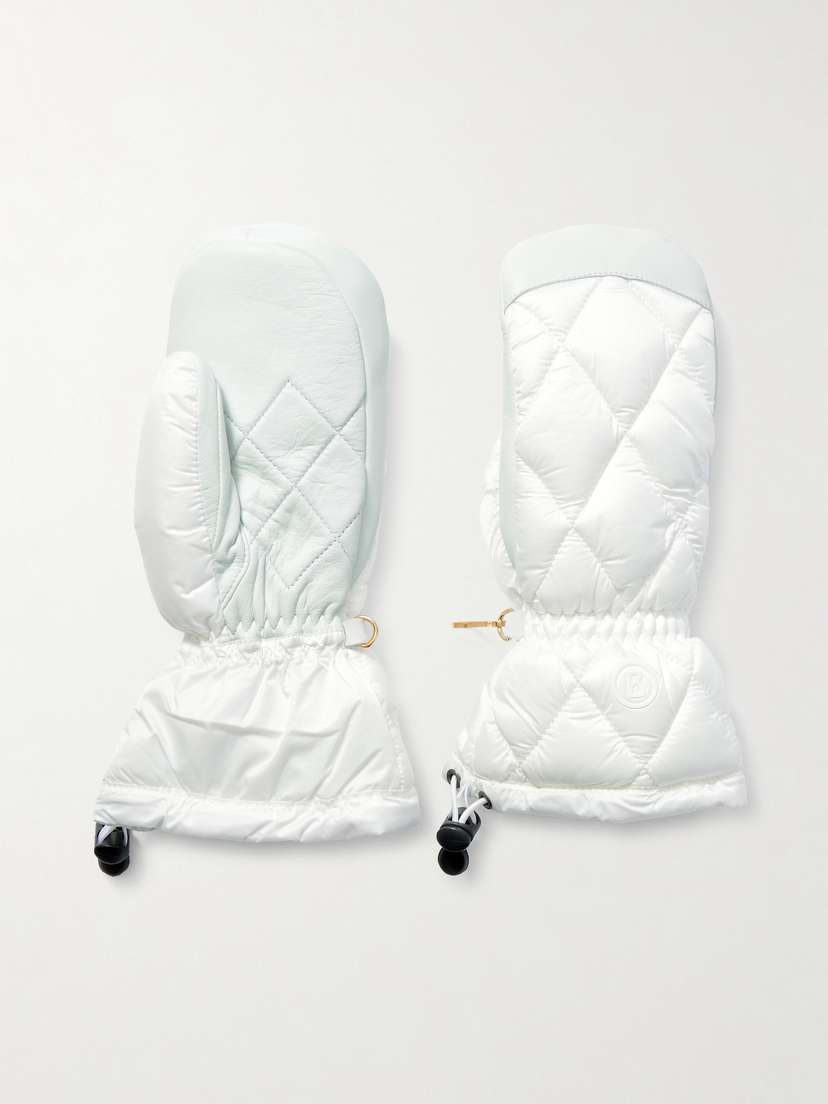 Bogner Selia Quilted Padded Shell And Leather Ski Mittens