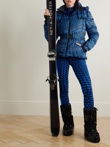 PERFECT MOMENT + Johnnie Walker Candice belted quilted printed down ski jacket