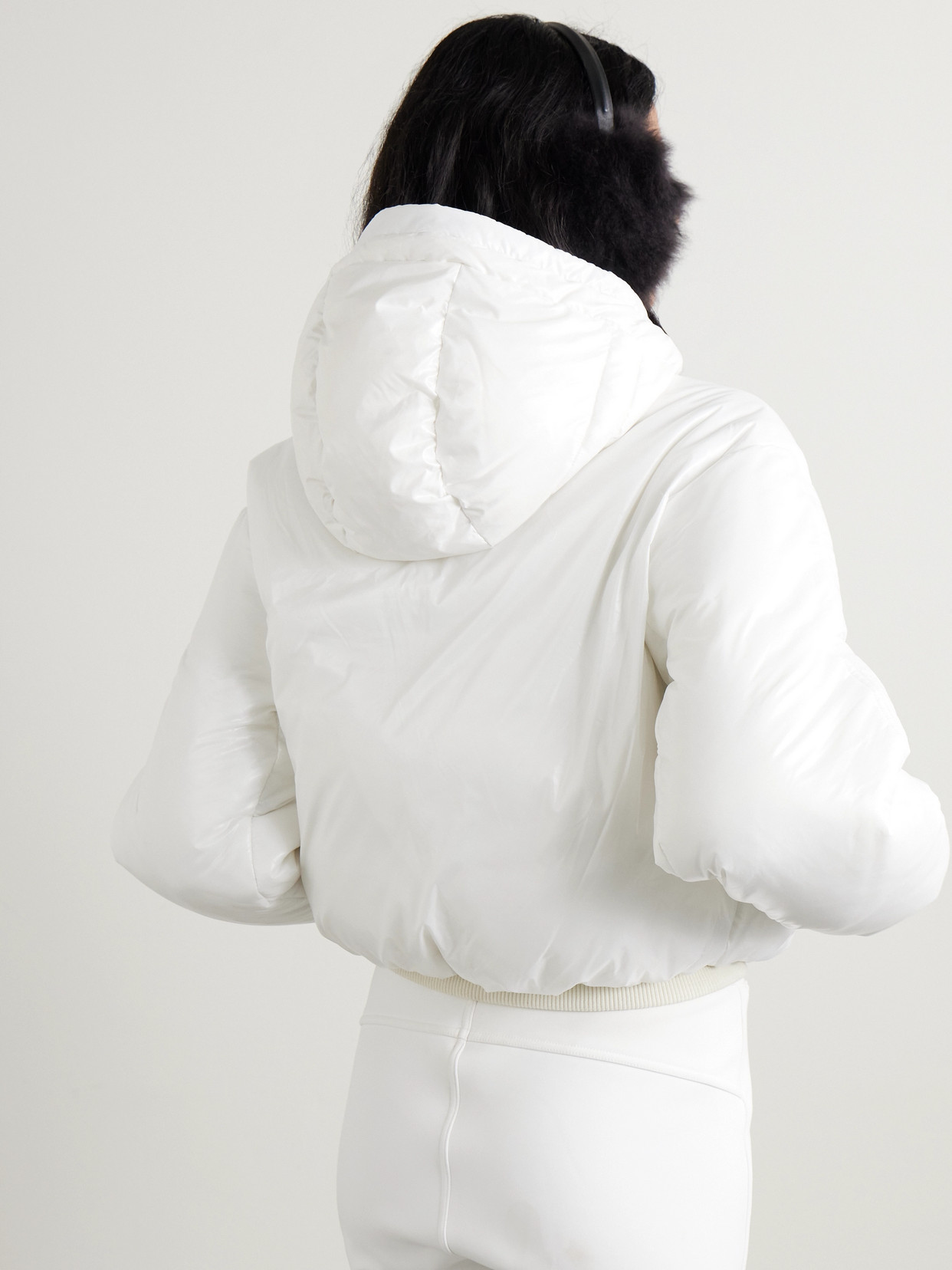 Daisy Nuke Hooded Padded Metallic Down Ski Jacket