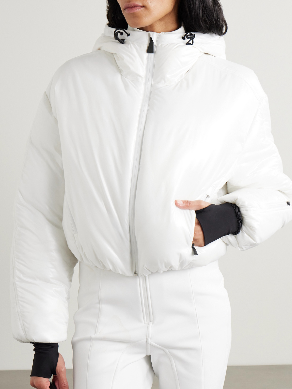 Daisy Nuke Hooded Padded Metallic Down Ski Jacket