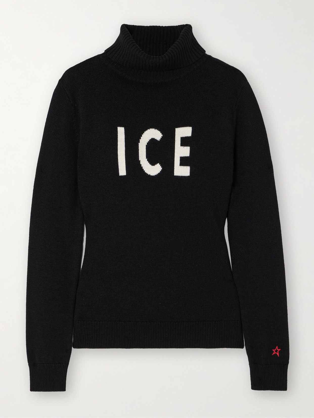 Perfect Moment + Johnnie Walker Ice Intarsia Merino Wool Turtleneck Jumper In Black