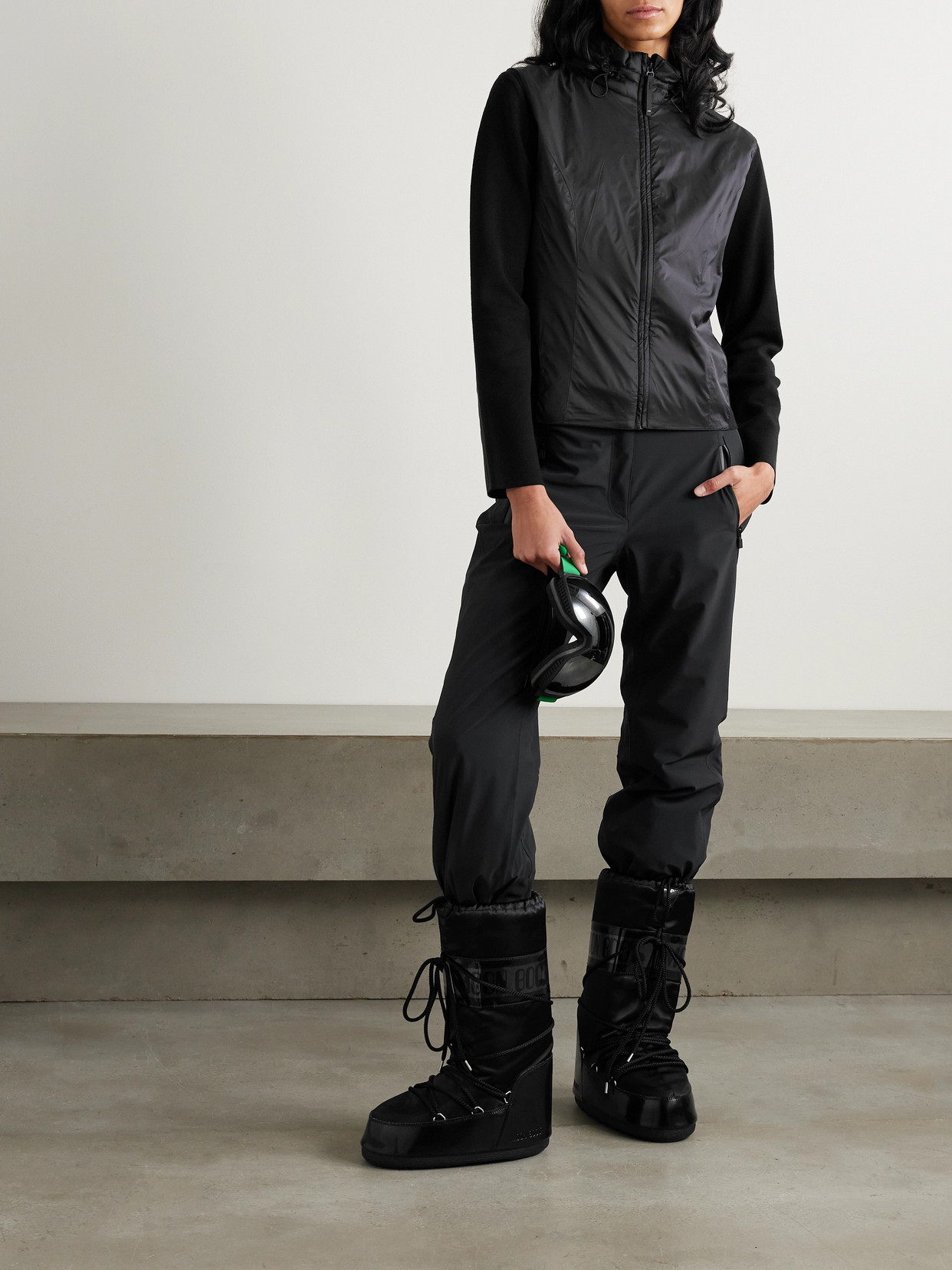 Aztech Mountain Matterhorn Paneled Wool Jacket In Black