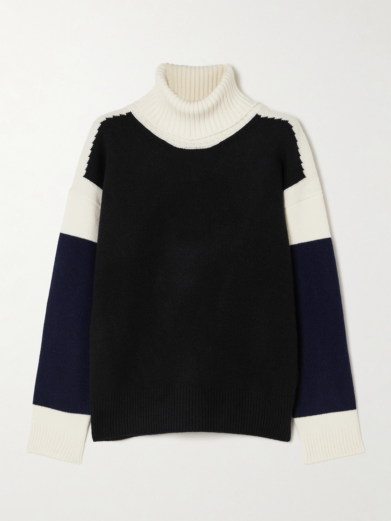 Aztech Mountain Bayer Color-block Wool-blend Sweater In Black