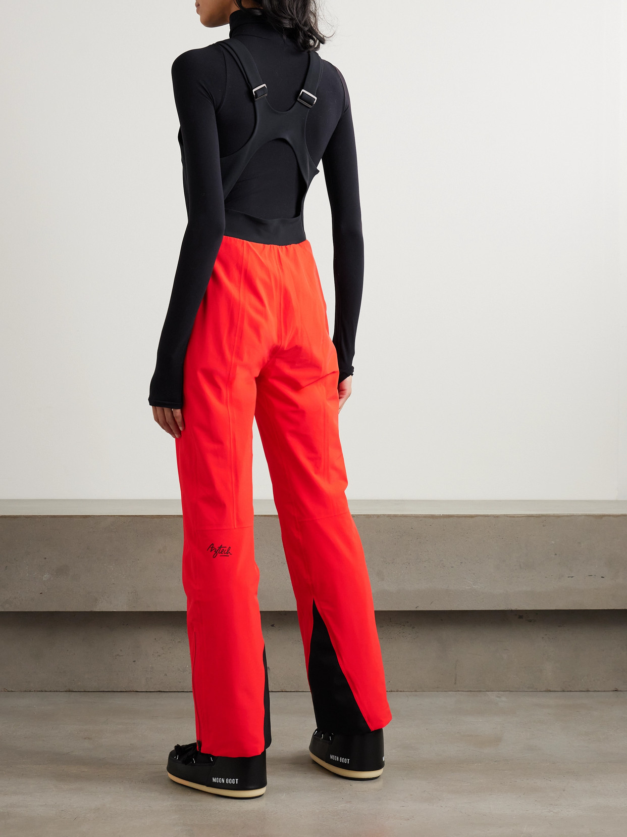 Aztech Mountain Top To Bottom Paneled Stretch Salopettes In Red
