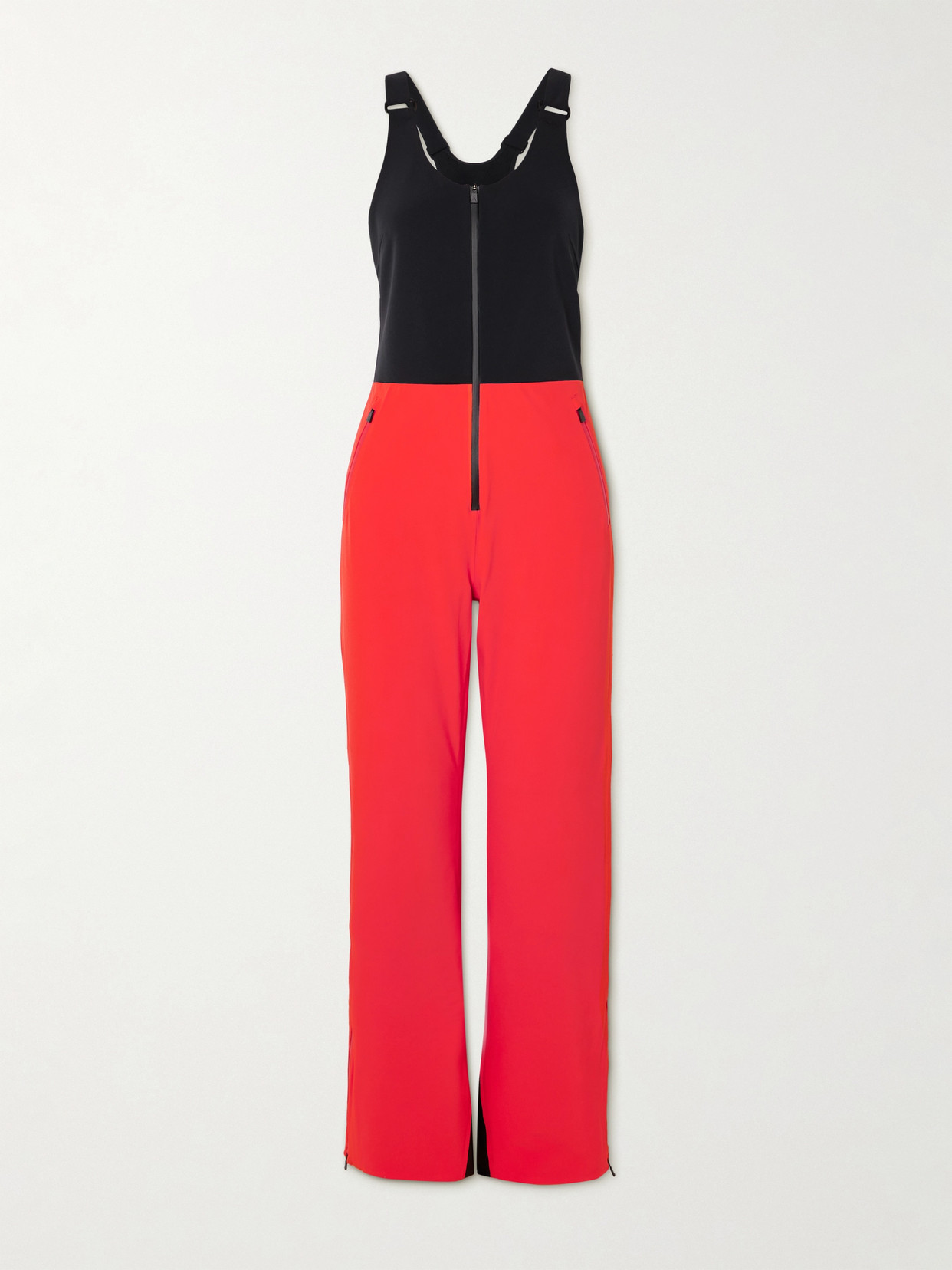 Aztech Mountain Top To Bottom Paneled Stretch Salopettes In Red