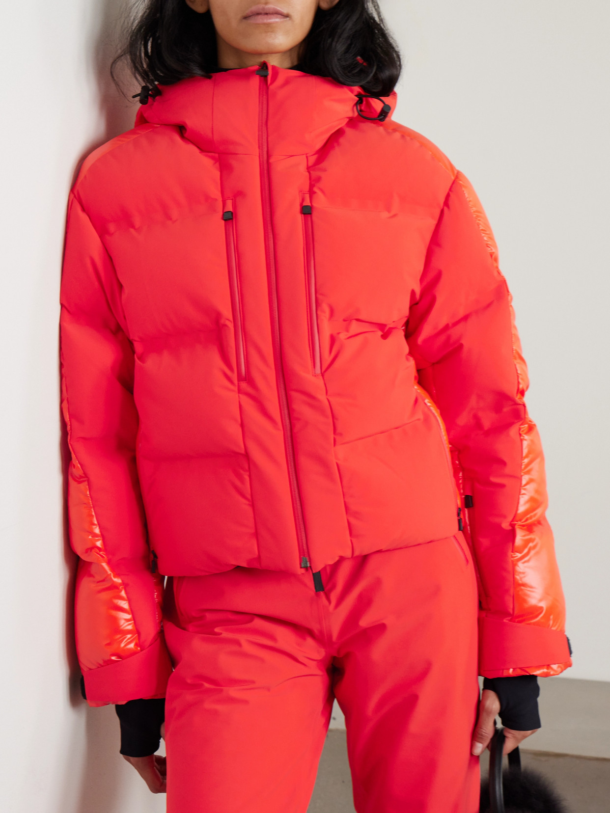 Super Nuke Hooded Quilted Paneled Down Ski Jacket