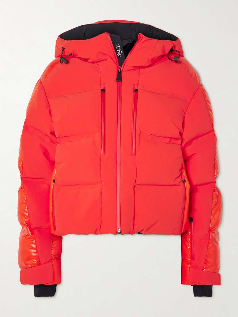 Aztech Mountain Super Nuke Hooded Quilted Paneled Down Ski Jacket