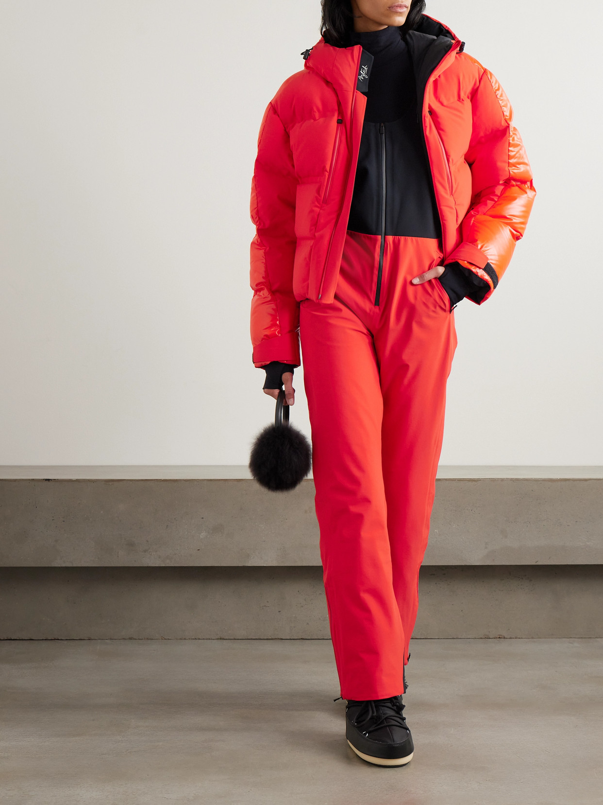 Super Nuke Hooded Quilted Paneled Down Ski Jacket