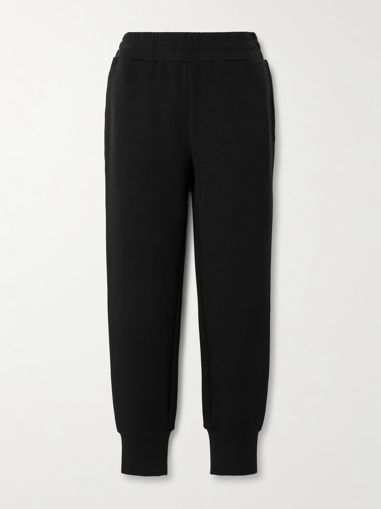 Varley The Slim Cuff Stretch-jersey Tapered Track Pants In Black