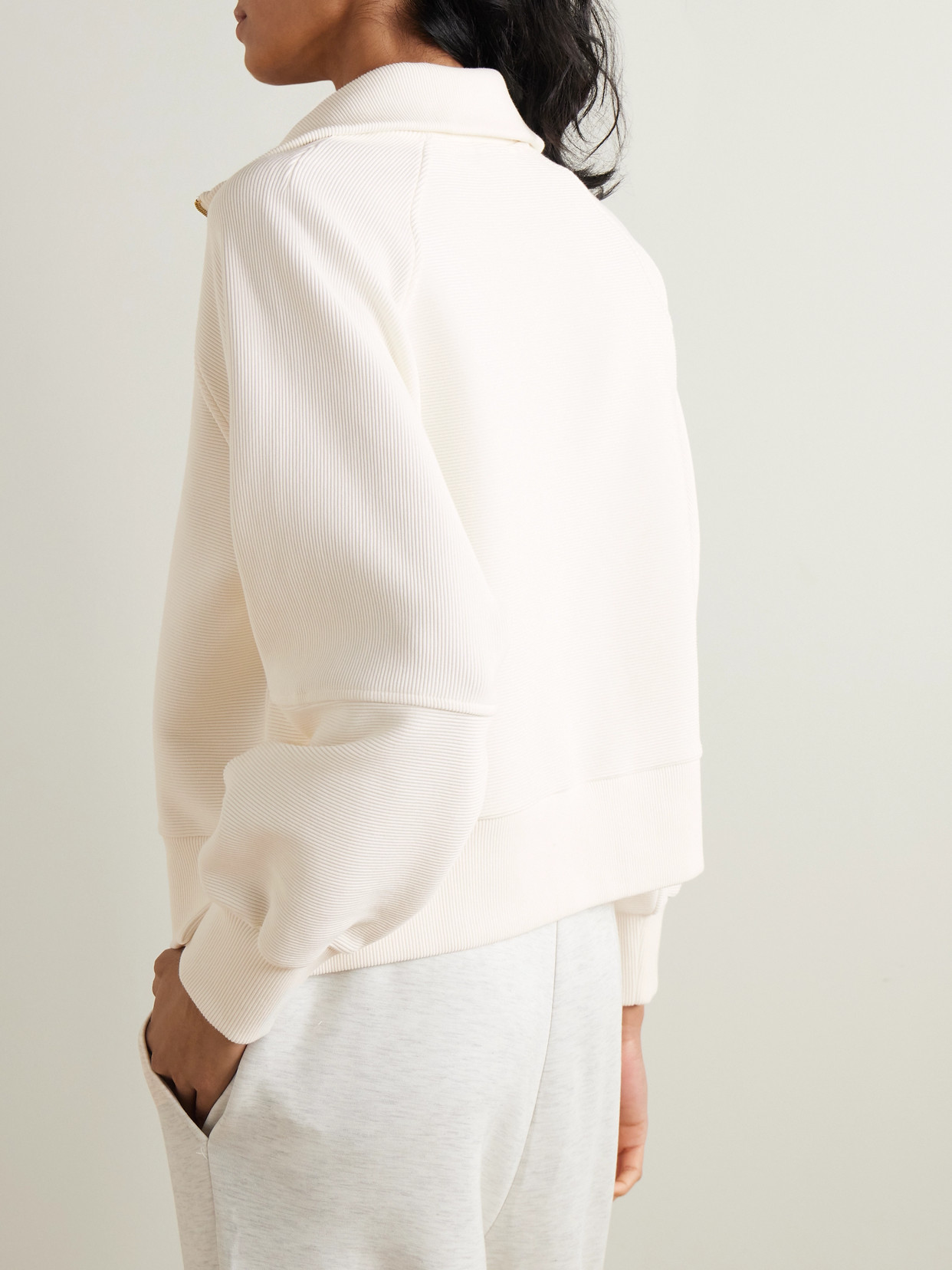 Milano Ribbed Cotton-Blend Jersey Sweatshirt