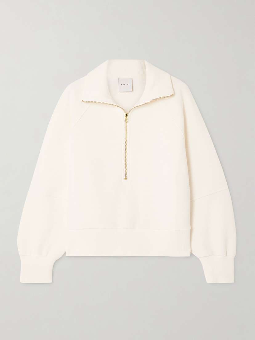 Varley Milano Ribbed Cotton-blend Jersey Sweatshirt