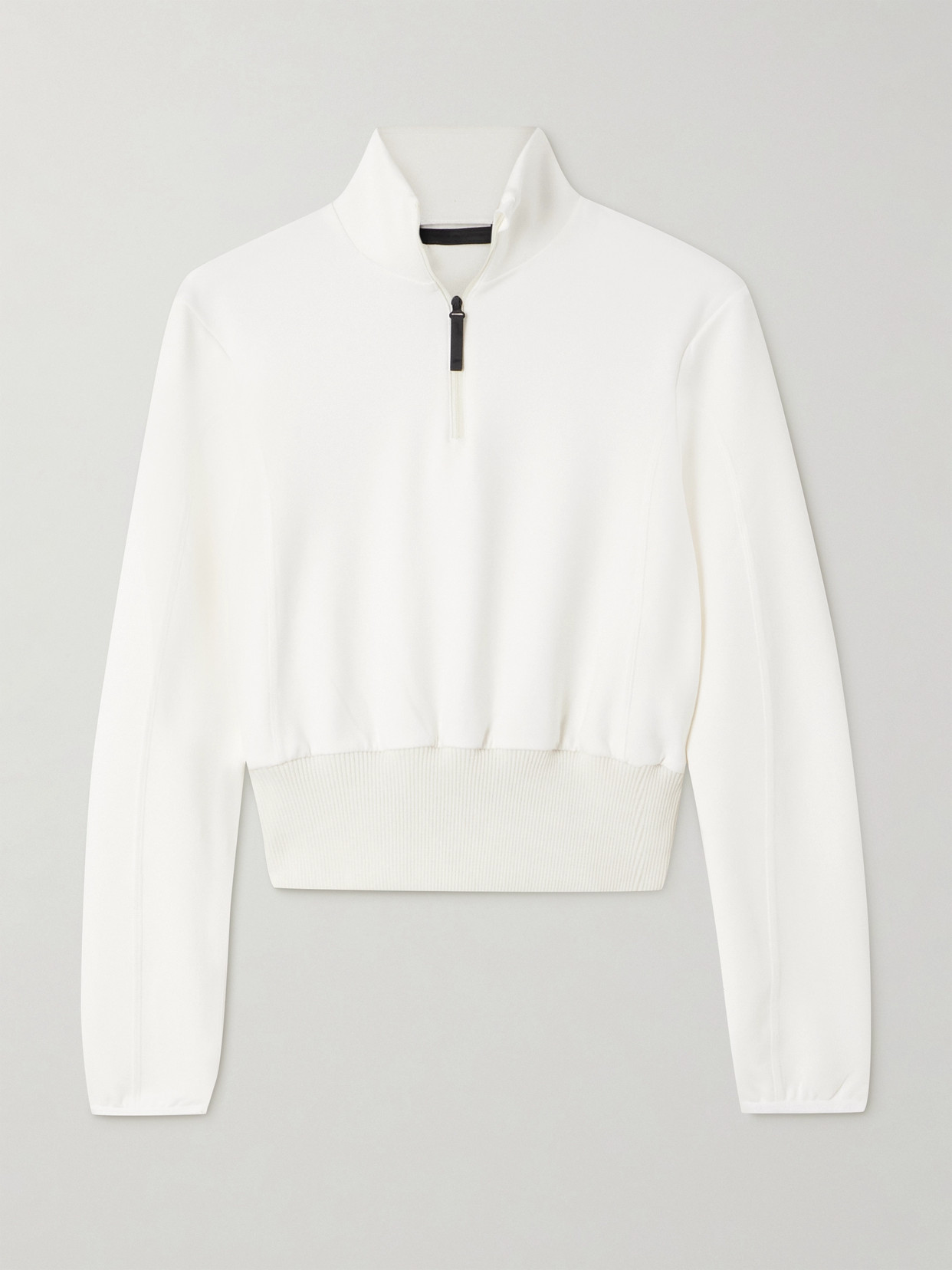Aztech Mountain Ajax Rubber-trimmed Jersey Half-zip Sweater In White